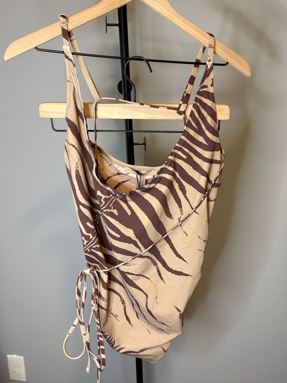 NWT Roberto Cavalli x SKIMS Tie Waist One Piece Swimsuit Zebra 4XL